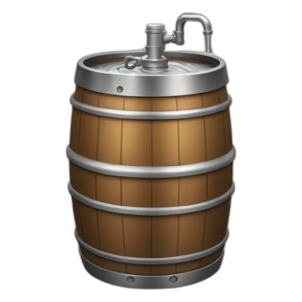 beer keg with tap on top sticker