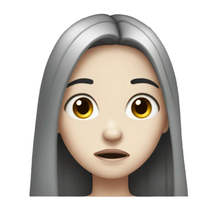 Pale girl with long black hair crying  sticker