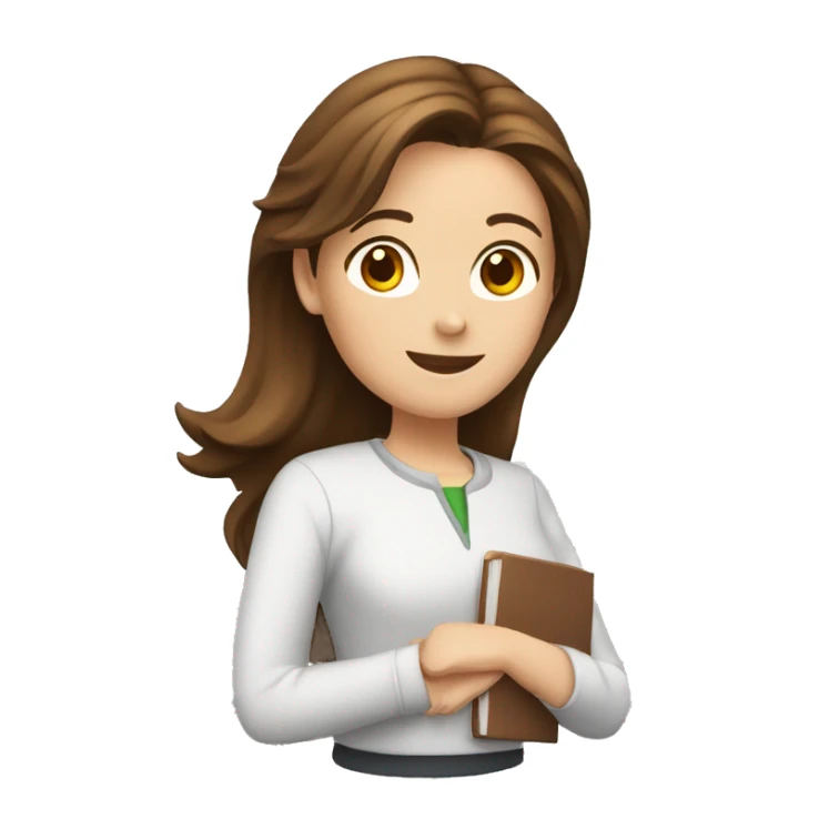 female Tutor with brown hair helping middle school student (round) sticker