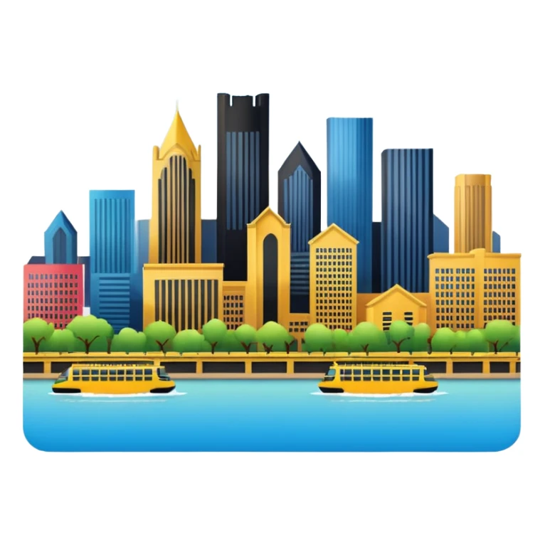 emoji of the Pittsburgh skyline sticker