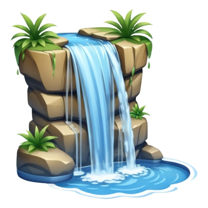 Tall stream of water cascading into a pool. sticker