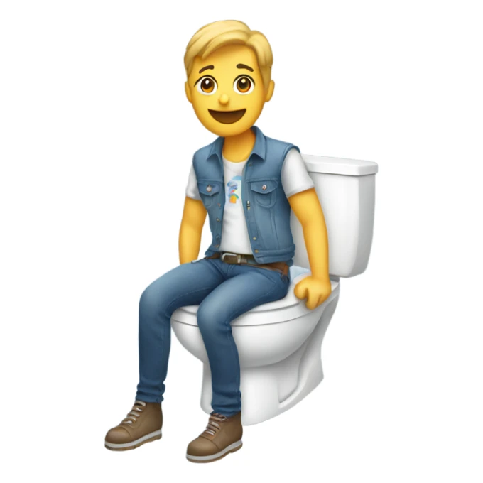 Skibidi toilet with jeans sticker