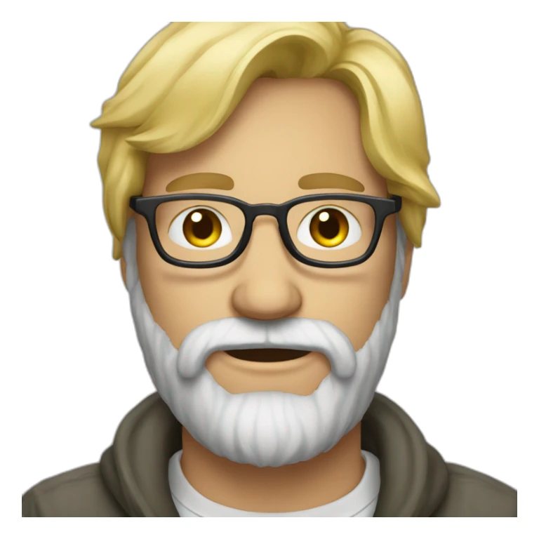 Homeless A blond man with a beard wears glasses sticker