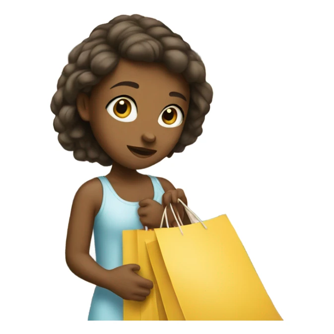 white young  Girl shopping sticker