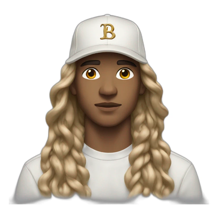 guy with burberry cap white nike sweatshirt long hair sticker