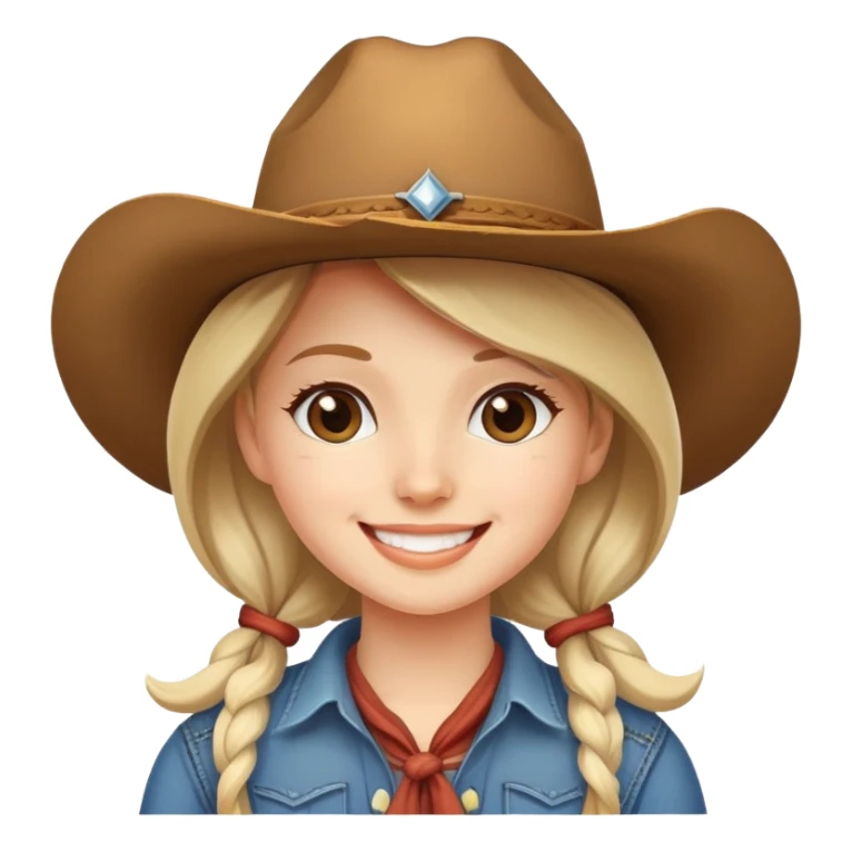 smiling girl in cowboy hat  sticker