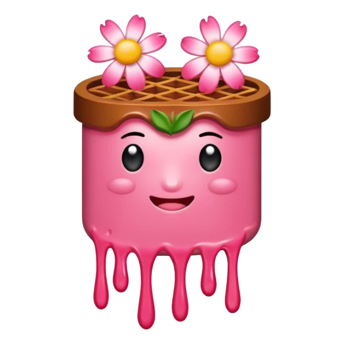 melted pink dripping sauce SPAM MEAT flowers sticker