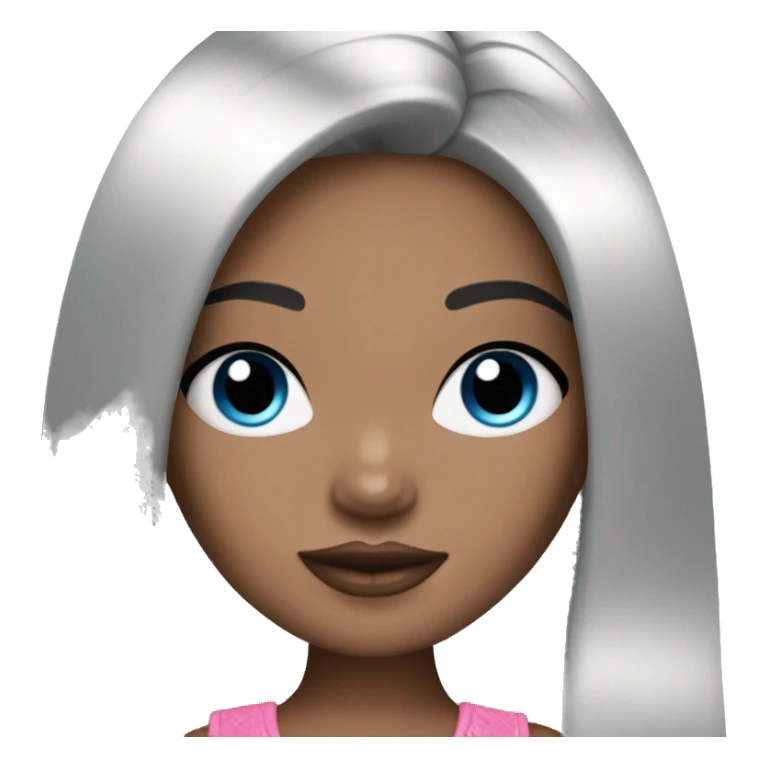 Bratz doll black hair and blue eyes  sticker