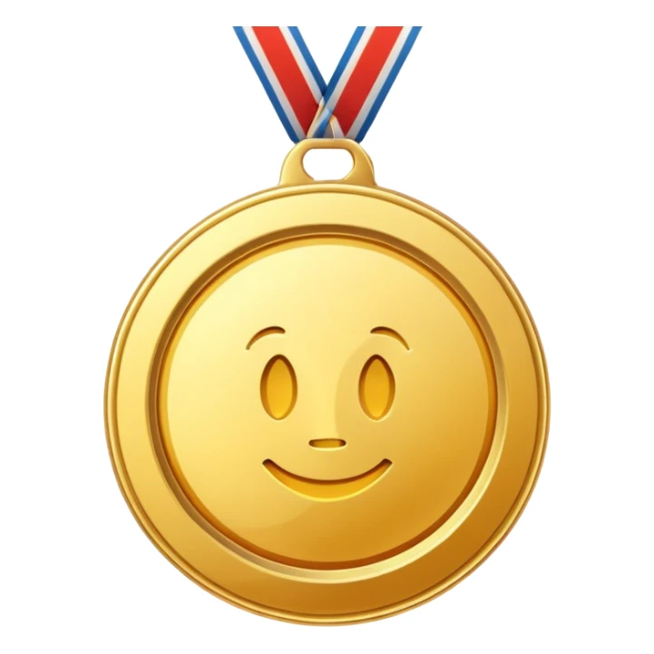 JUST THE CIRCLE  golden medal with a glossy finish, featuring a central CLEAN SPACE sticker