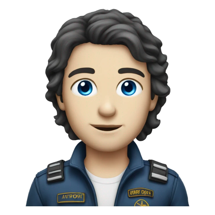 white skin pilot with blue eyes  sticker