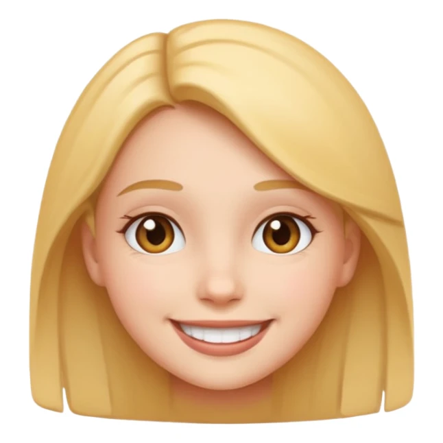 a girl's face smiling simple emoji style sticker