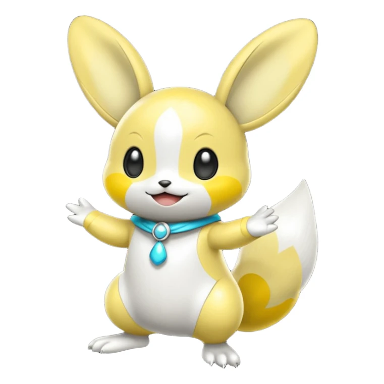 Shiny black and white and yellow and cyan Emolga (full body) sticker