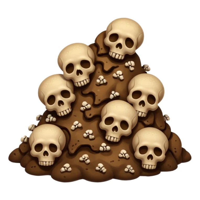 ((poop emoji))with bones and 3 skulls sticker