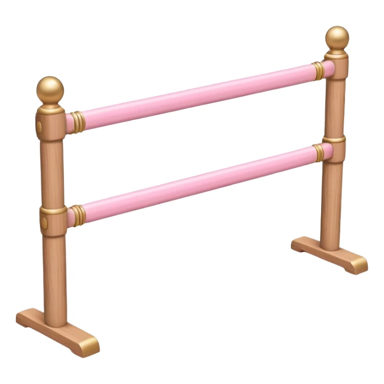 ballet barre, wooden with pink accents sticker