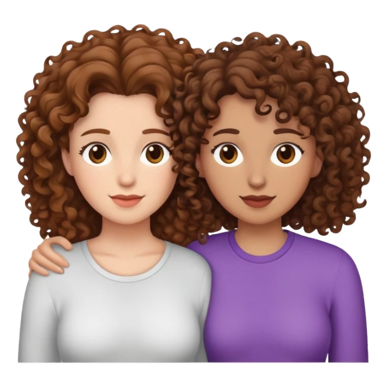 Lesbians both with brown hair BUT one has Curley hair  sticker