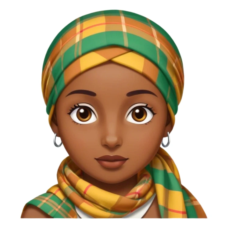 Coiffe en tissu madras Antillais  sticker