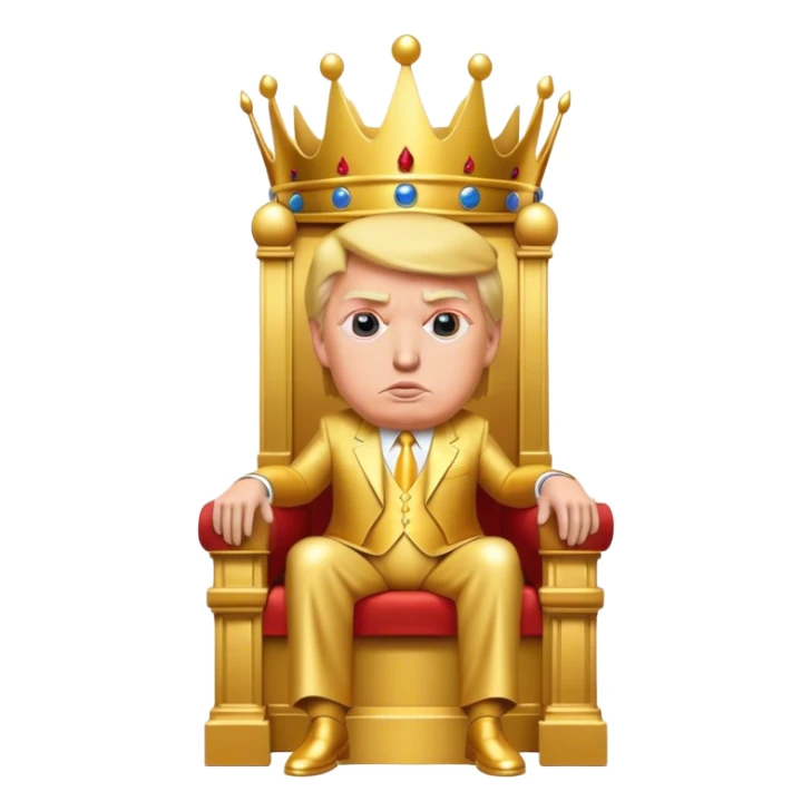 donald trump on gold throne sticker