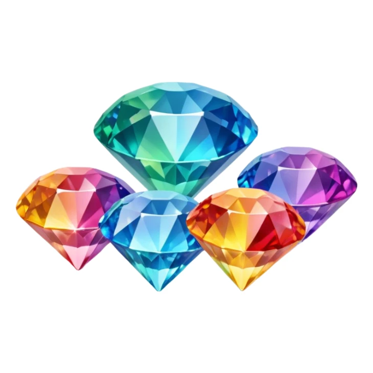 rainbow coloured diamond emoji ( all seperate coloured diamonds) sticker