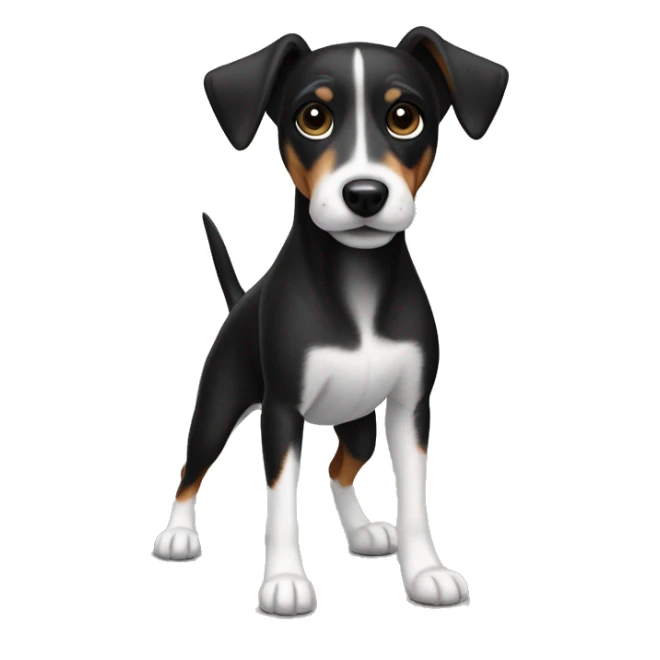 All Black dog Jack Russell Terrier full body sticker
