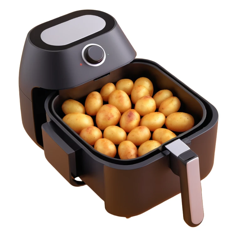 air fryer potatoes, vibrant and playful sticker