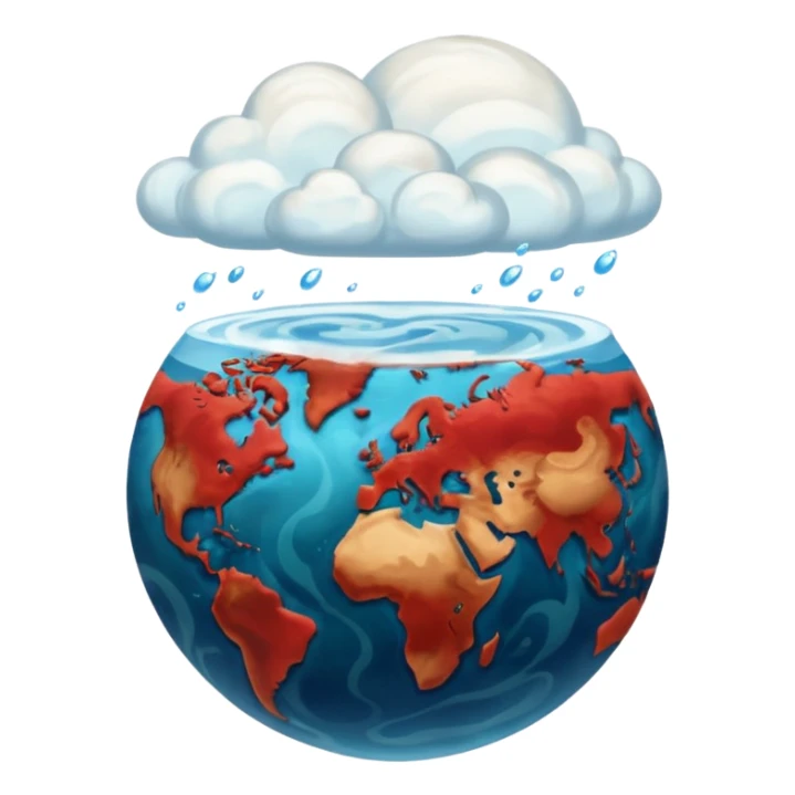 Planet Earth but ocean red land brown sticker