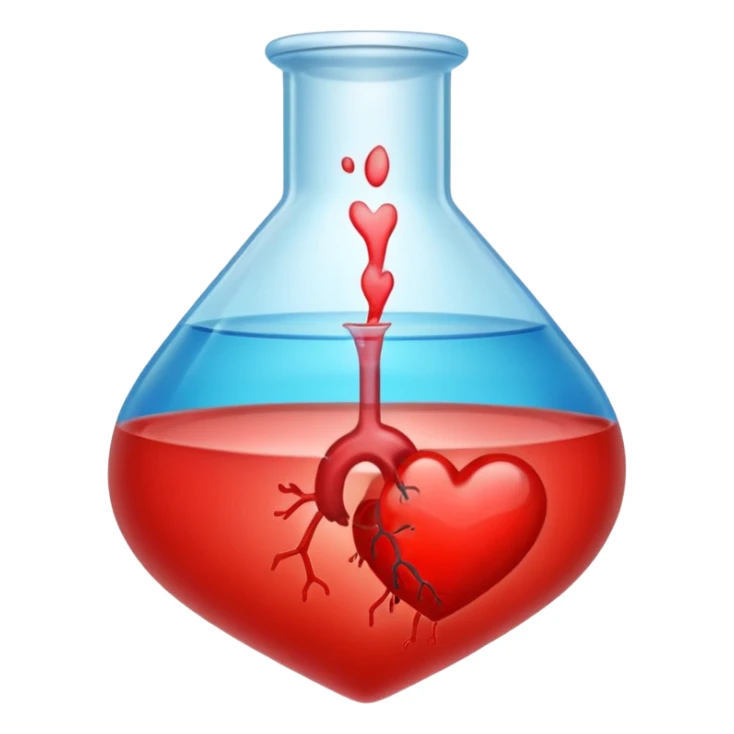 Heart emoji with things of laboratory  separados sticker