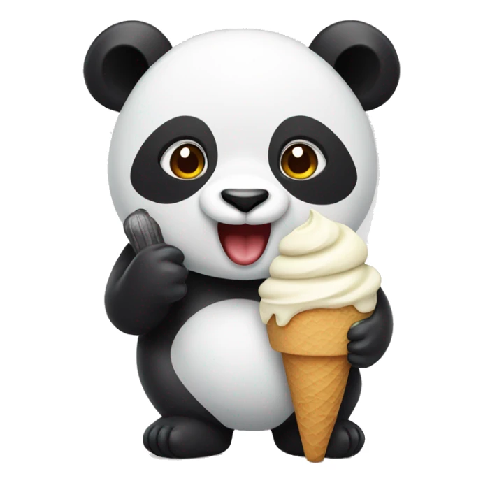 Panda eating ice cream sticker