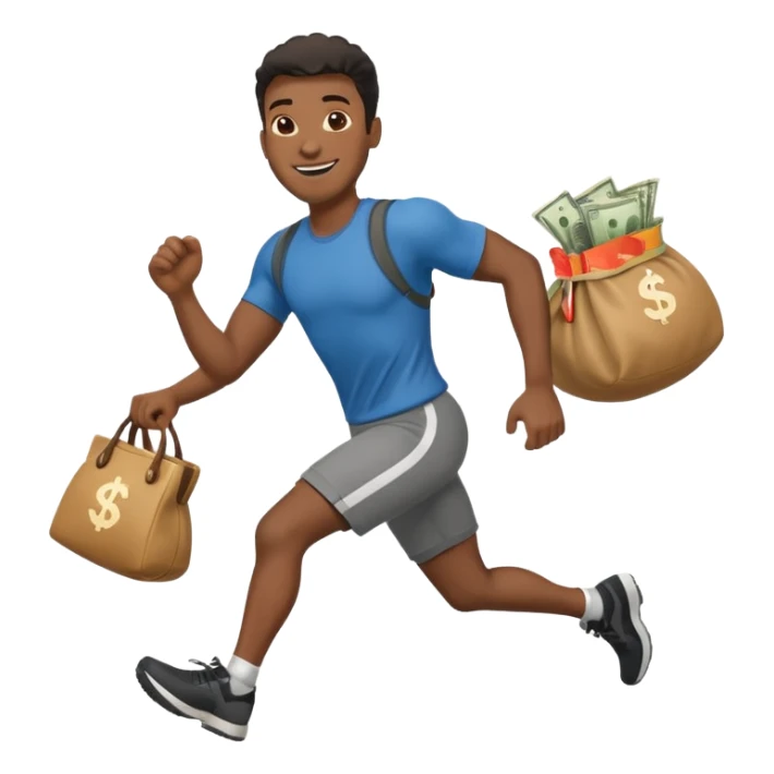 Black Man running with moneybag 💰 sticker