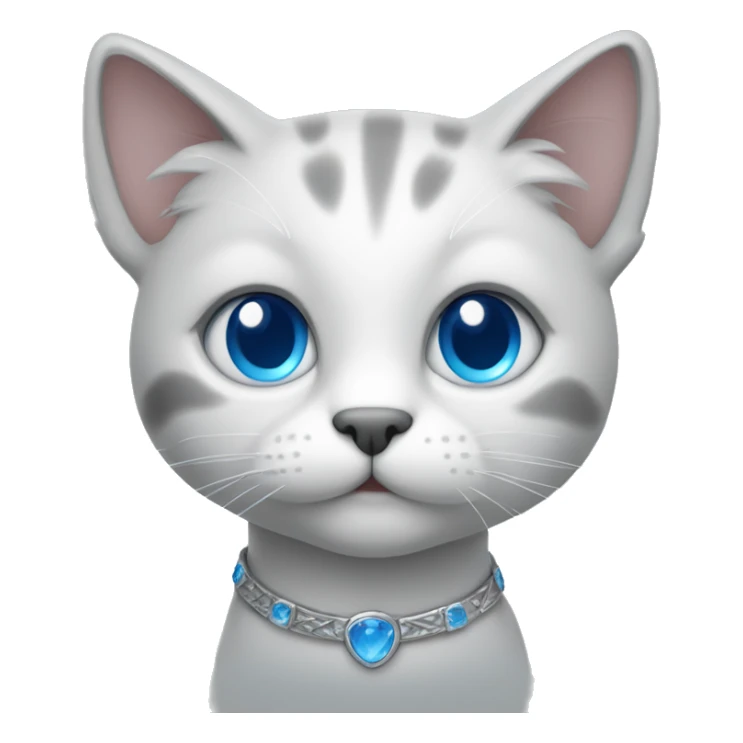 Cat silver shaded with blue eyes  sticker
