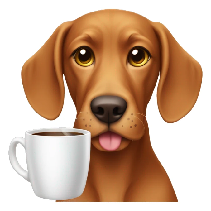 Vizler dog with a cup of coffww sticker