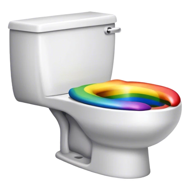 rainbow Poop emoji toilet sticker