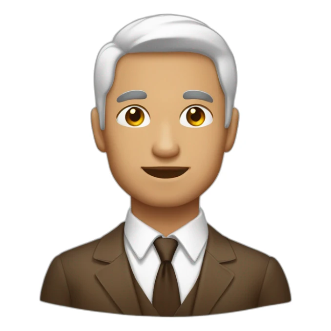 hombre blanco y joven de ojos marrones y tupé castaño sticker