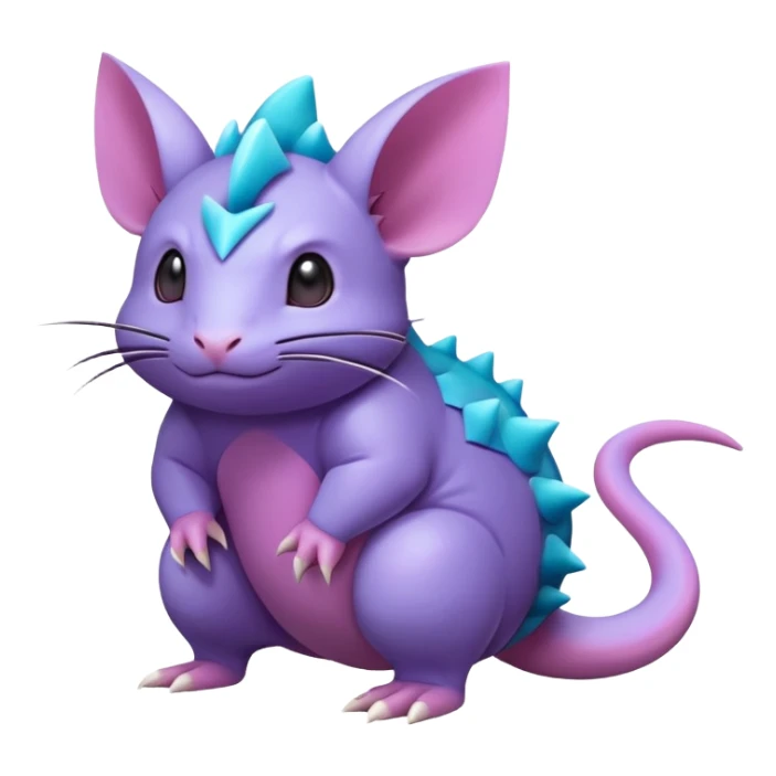 lush warm-colored colorful neon-colored Fakémon-Nidorino-Rattata-creature (full body) sticker