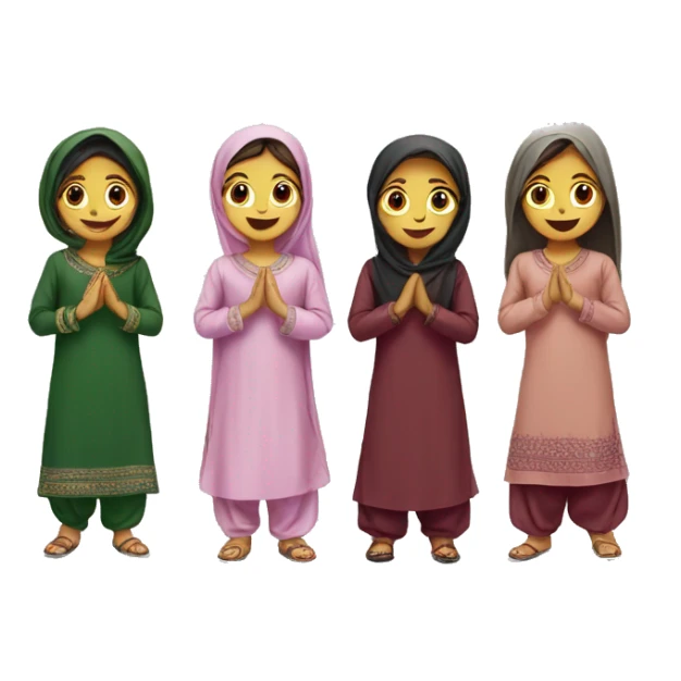 group of girls in shalwar kameez standing sticker