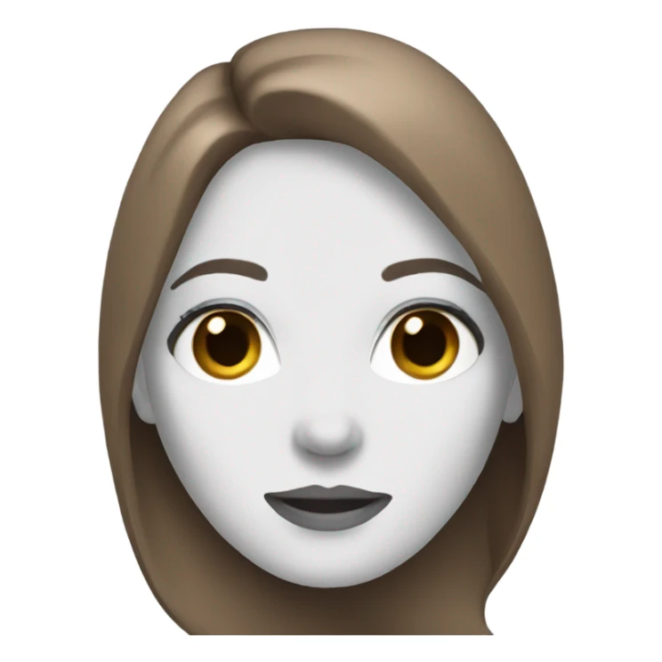 White woman. Long BROWN hair. Blue eyes sticker