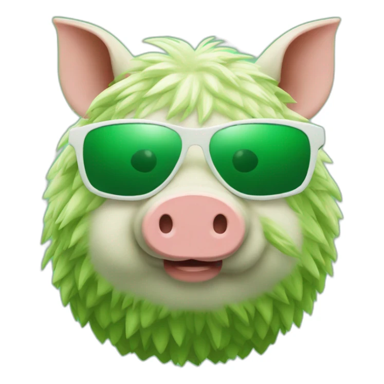green piggyban with sunglasses sticker