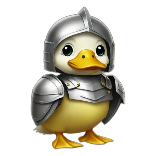Baby duck wearing a suit of armor sticker