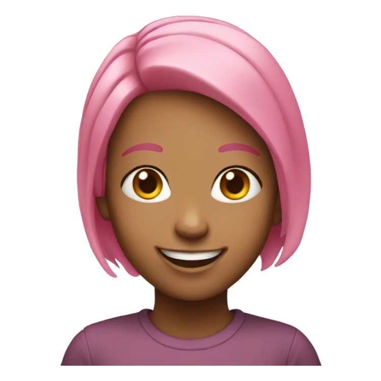 smiling girl with pink hair sticker