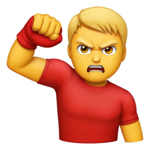 Make a threatening emoji that’s holding someone by the shirt and threatening to punch them  sticker