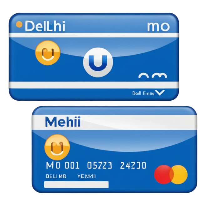 generate an ios genmoji of  a DELHI metro card sticker