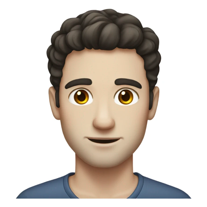 Man with dark hair, pale skin, and freckles sticker