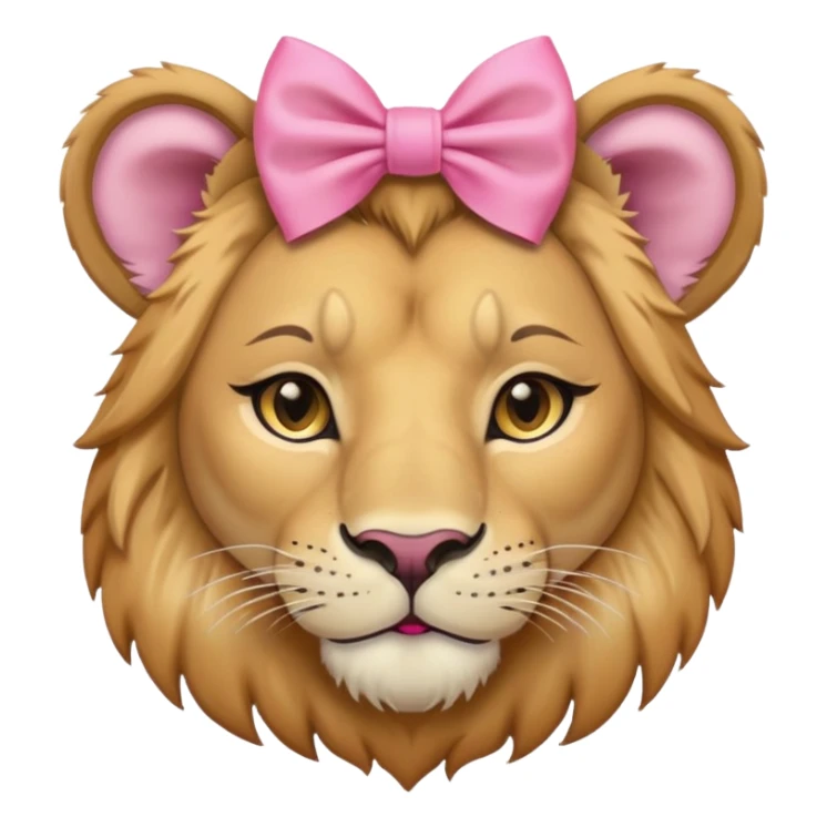 A lion’s wife wearing a pink bow on her head sticker
