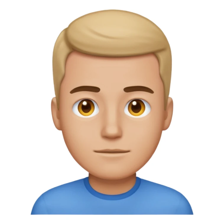 make him a normal man emoji and try to make it look just like him with no mistakes with a blue shirt sticker