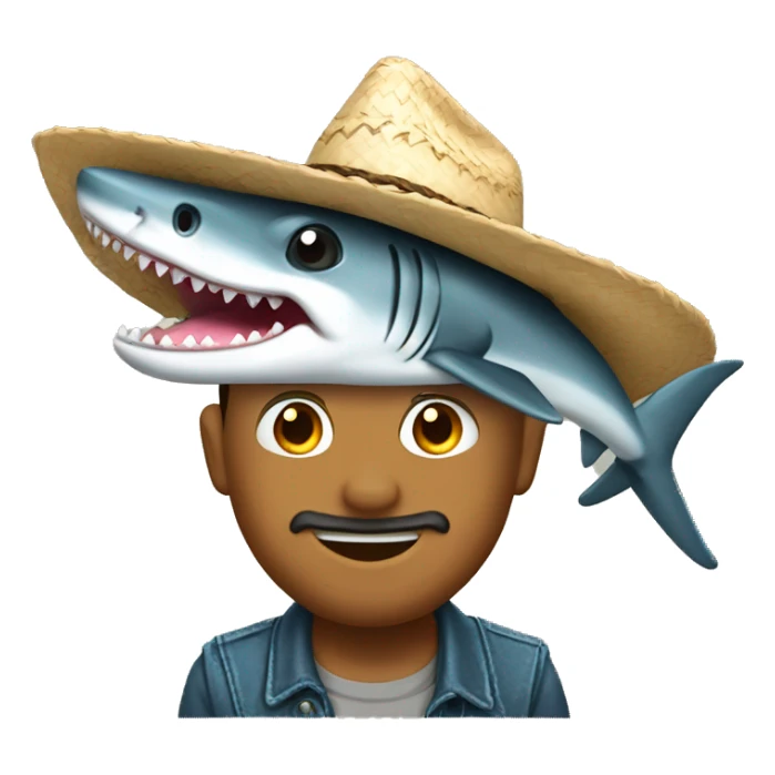 Tiburón con sombrero de vaquero sticker