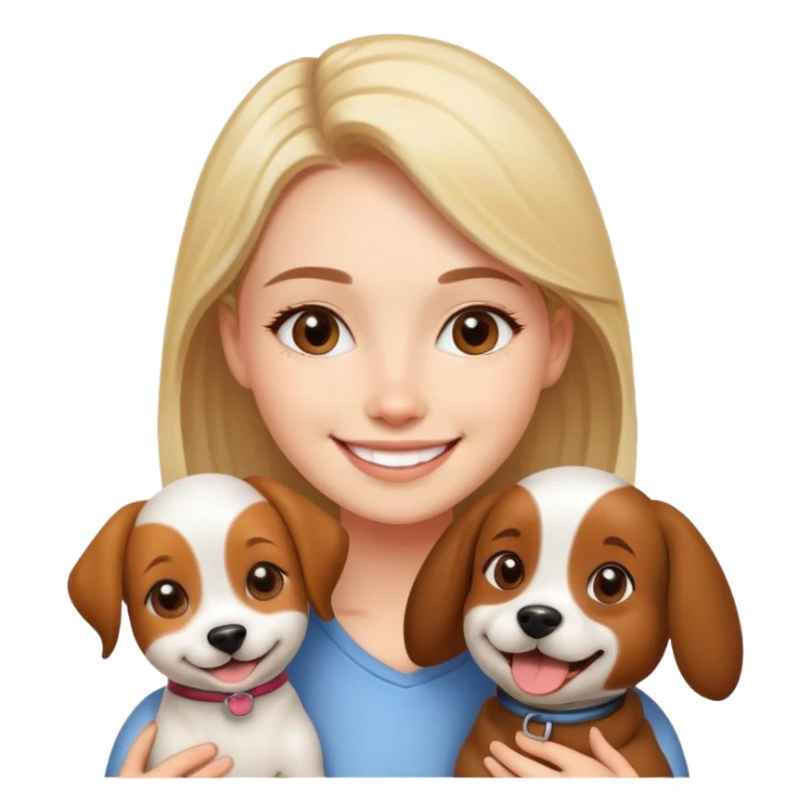 young woman with a cute dog, friends sticker