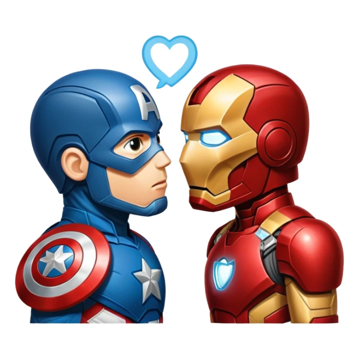 Captain america x iron man kissing  sticker