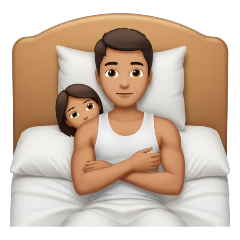 Masculine woman spooning in bed sticker