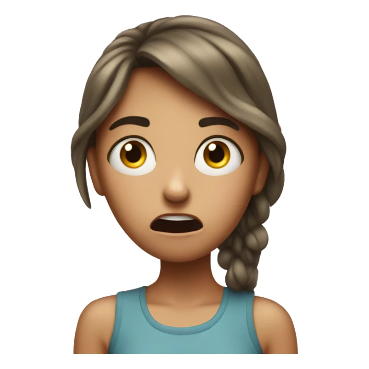 a girl who is horrified and experiences a cringe sticker