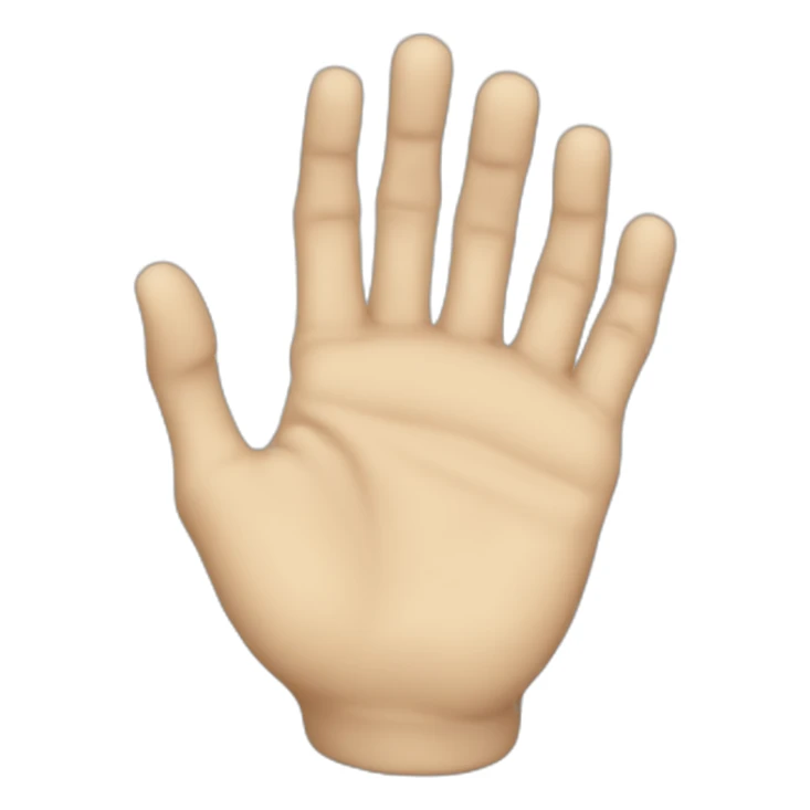 malformed hand with only the first phalanx of the index, middle, ring fingers sticker