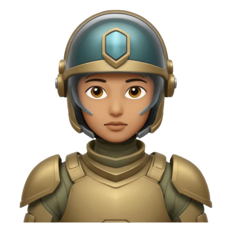 futuristic armored soldier human portrait, head and shoulders only, South Asian facial features, helmet visor, sci-fi armor details, 3D cartoon, mobile game icon style, clean background, no text, no watermark
 sticker